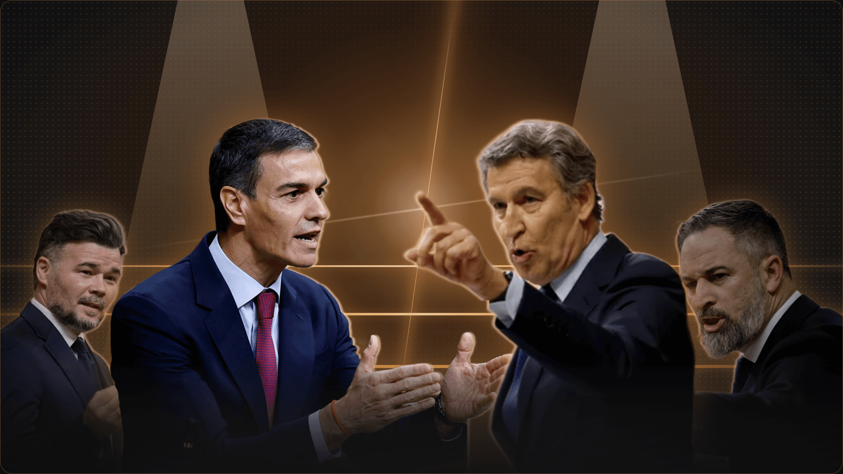 Candidatos de varios partidos durante un debate electoral